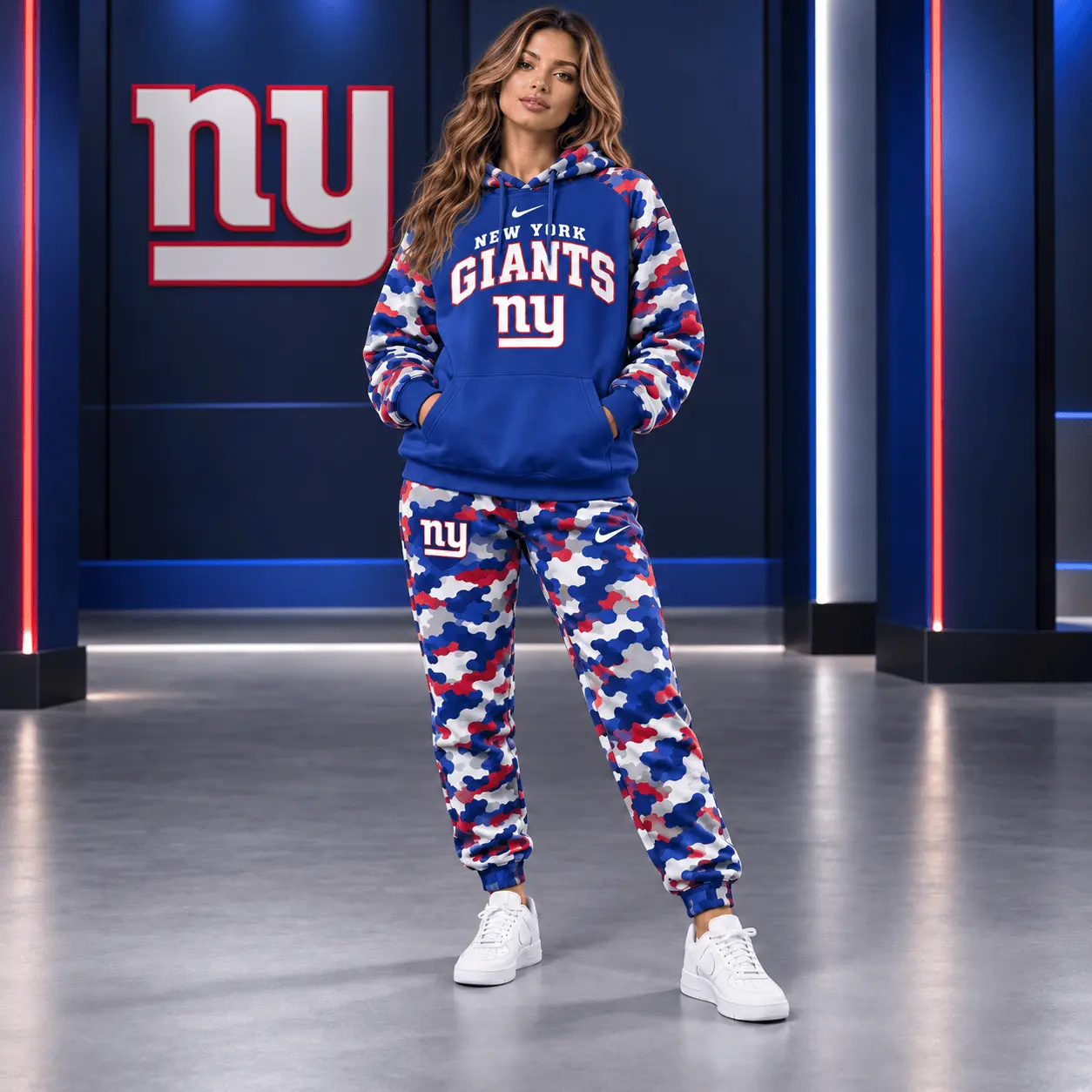 New York Giants | Premium NFL Game Day Team Spirit Camo Tracksuit Set TD
