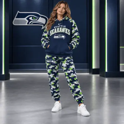 Seattle Seahawks | Premium NFL Game Day Team Spirit Camo Tracksuit Set TD