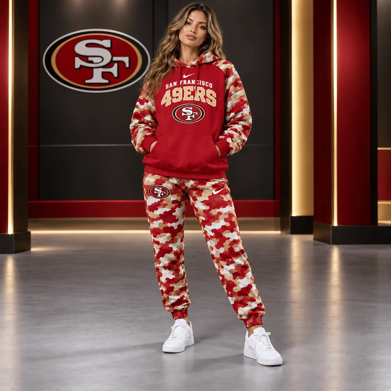 San Francisco 49ers | Premium NFL Game Day Team Spirit Camo Tracksuit Set TD
