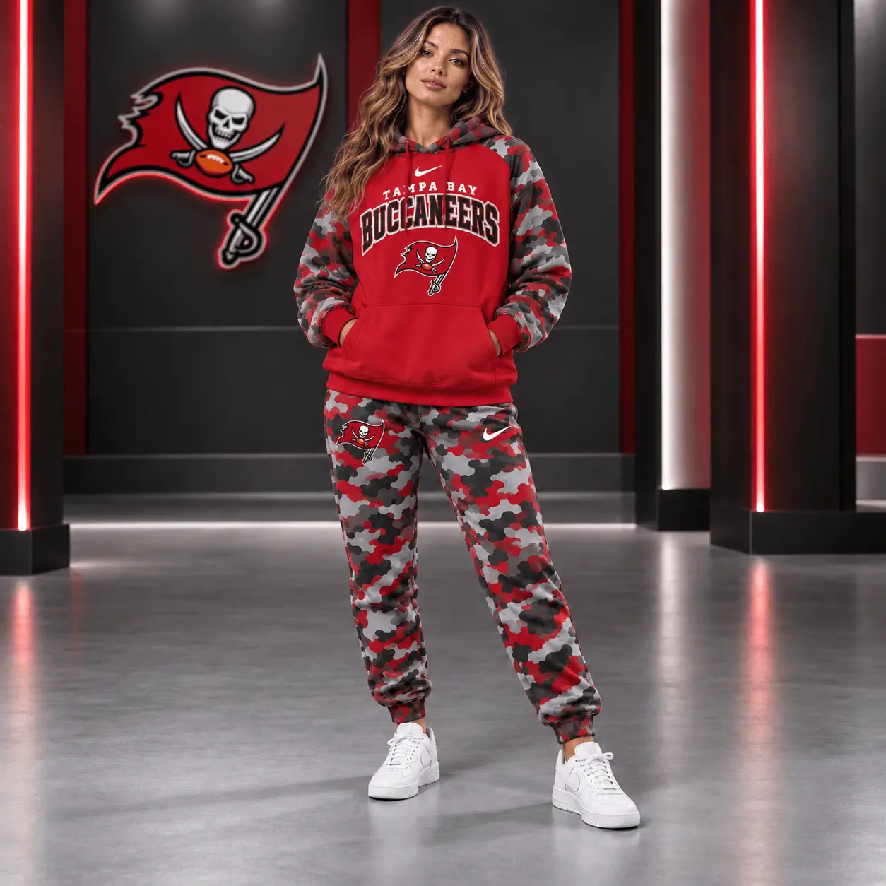 Tampa Bay Buccaneers | Premium NFL Game Day Team Spirit Camo Tracksuit Set TD