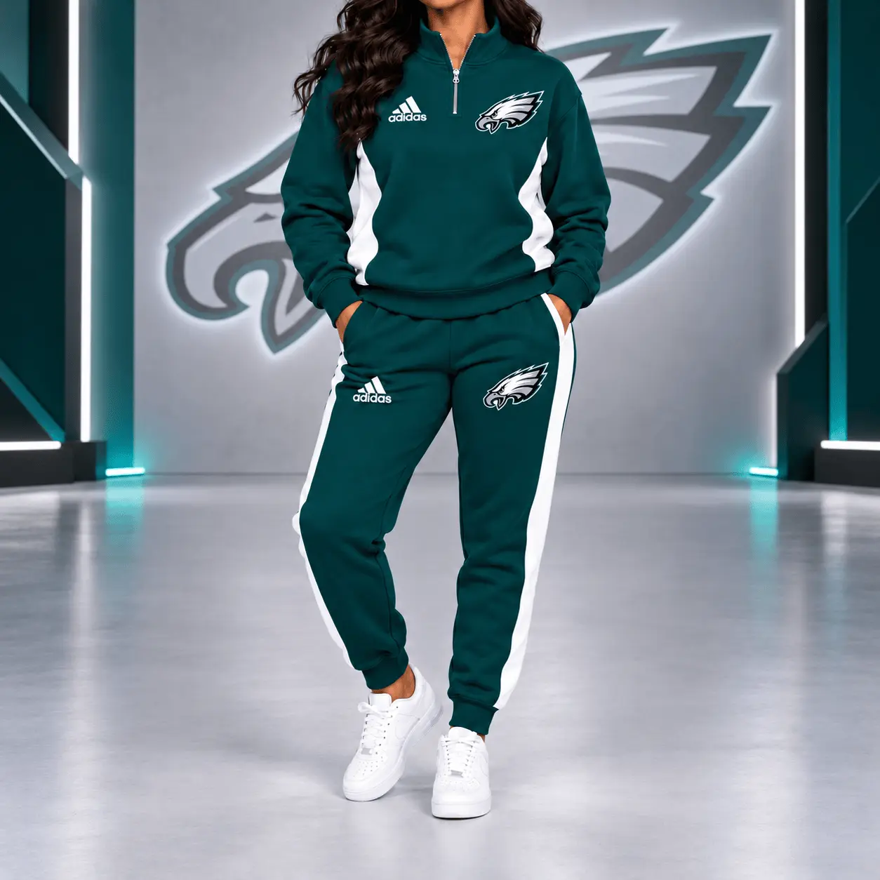 Philadelphia Eagles | Premium NFL Athletic Team Spirit Quarter-Zip + Pants TD