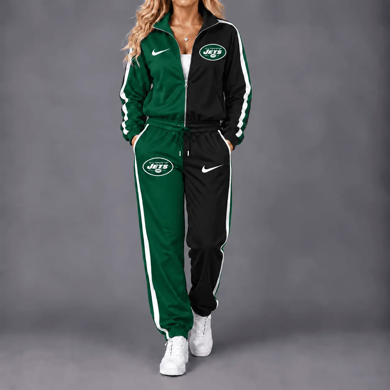 New York Jets | Premium NFL Team Pride Waterproof Windbreaker Zip-Up Tracksuit Set NY