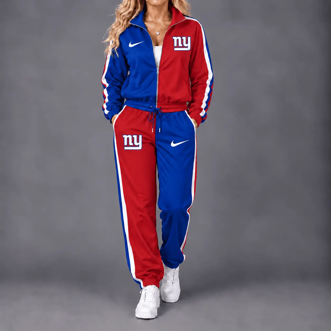 New York Giants | Premium NFL Team Pride Waterproof Windbreaker Zip-Up Tracksuit Set NY