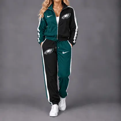 Philadelphia Eagles | Premium NFL Team Pride Waterproof Windbreaker Zip-Up Tracksuit Set NY