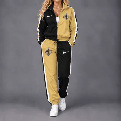 New Orleans Saints | Premium NFL Team Pride Waterproof Windbreaker Zip-Up Tracksuit Set NY