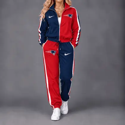 New England Patriots | Premium NFL Team Pride Waterproof Windbreaker Zip-Up Tracksuit Set NY