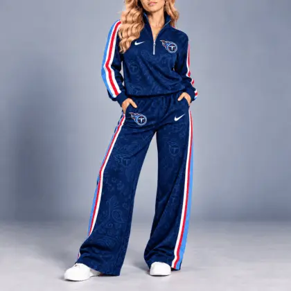 Tennessee Titans | Premium NFL Team Ready Paisley Quarter-Zip & Wide-Leg Pants Set NY