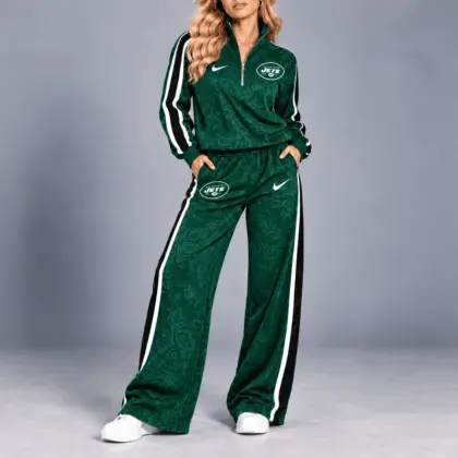 Philadelphia Eagles | Premium NFL Team Ready Paisley Quarter-Zip & Wide-Leg Pants Set NY