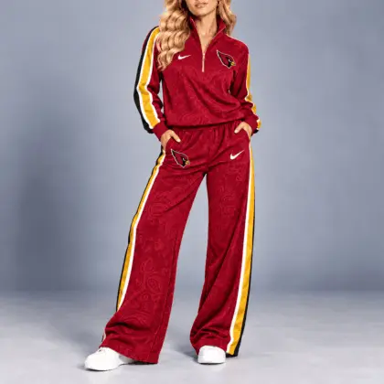 Arizona Cardinals | Premium NFL Team Ready Paisley Quarter-Zip & Wide-Leg Pants Set NY