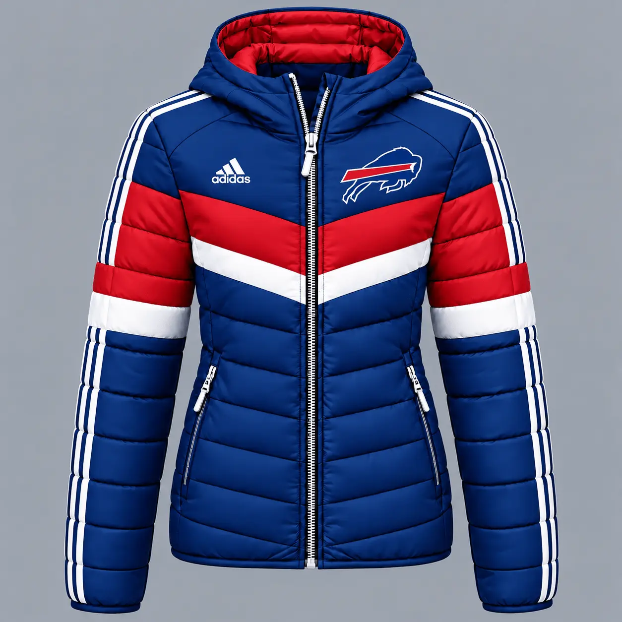Buffalo Bills | Premium NFL Arctic Shield Colorblock Hooded Puffer Jacket NTH1