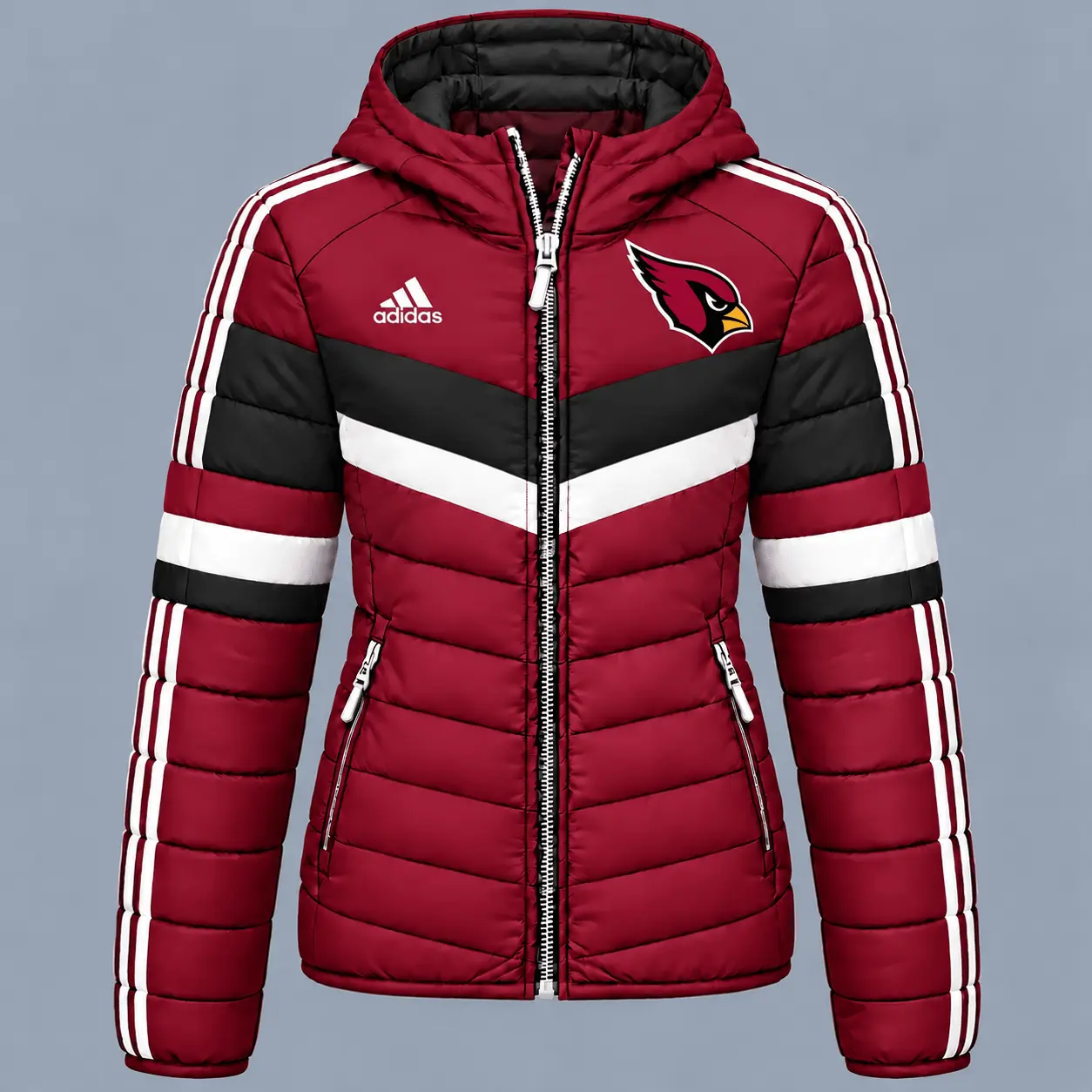 Arizona Cardinals | Premium NFL Arctic Shield Colorblock Hooded Puffer Jacket NTH1