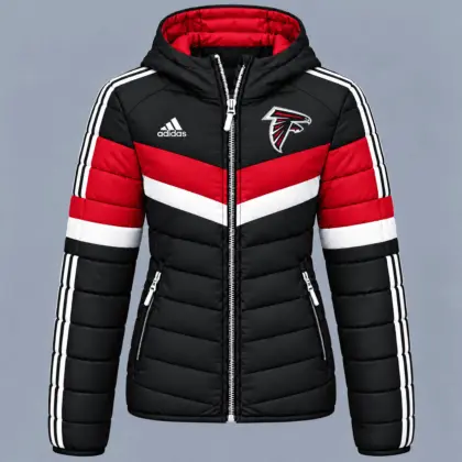 Atlanta Falcons | Premium NFL Arctic Shield Colorblock Hooded Puffer Jacket NTH1