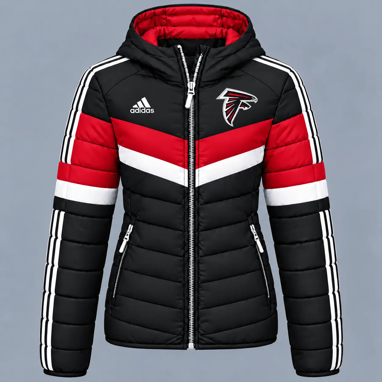 Atlanta Falcons | Premium NFL Arctic Shield Colorblock Hooded Puffer Jacket NTH1