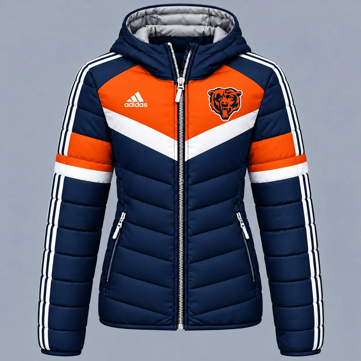 Chicago Bears | Premium NFL Arctic Shield Colorblock Hooded Puffer Jacket NTH1