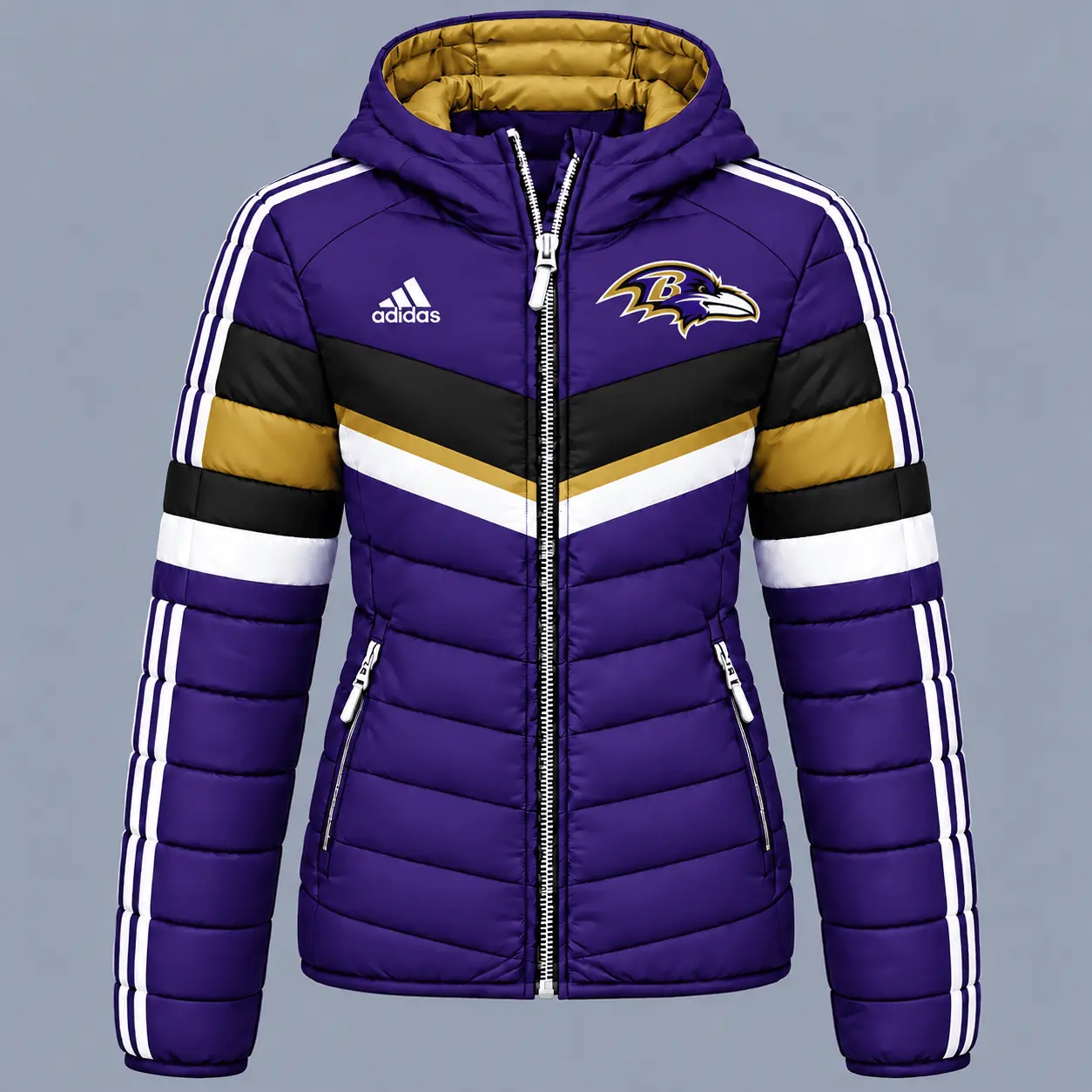 Baltimore Ravens | Premium NFL Arctic Shield Colorblock Hooded Puffer Jacket NTH1