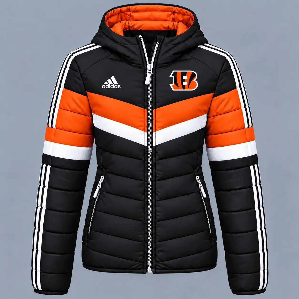 Cincinnati Bengals | Premium NFL Arctic Shield Colorblock Hooded Puffer Jacket NTH1