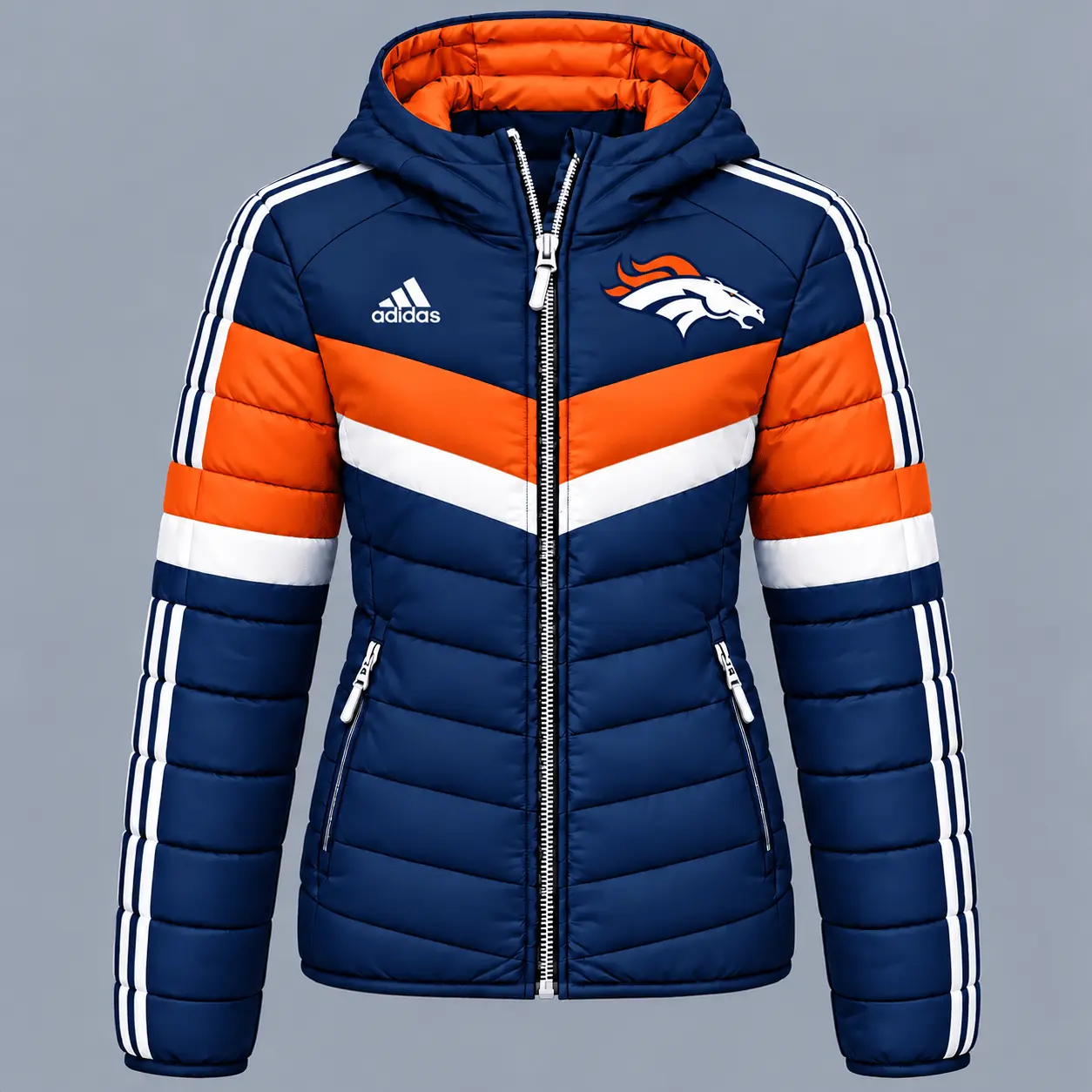 Denver Broncos | Premium NFL Arctic Shield Colorblock Hooded Puffer Jacket NTH1