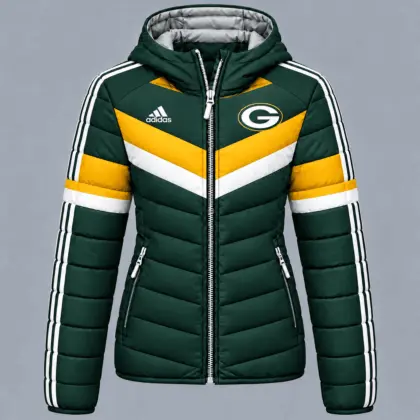 Green Bay Packers | Premium NFL Arctic Shield Colorblock Hooded Puffer Jacket NTH1