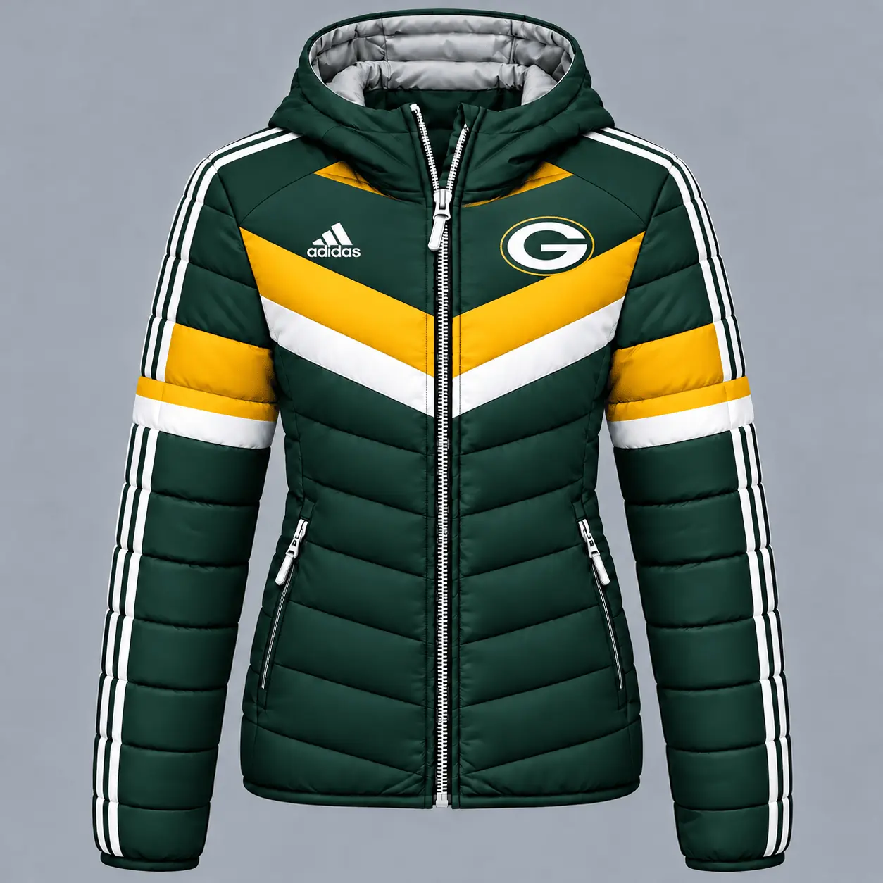 Green Bay Packers | Premium NFL Arctic Shield Colorblock Hooded Puffer Jacket NTH1