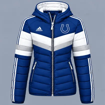Indianapolis Colts | Premium NFL Arctic Shield Colorblock Hooded Puffer Jacket NTH1
