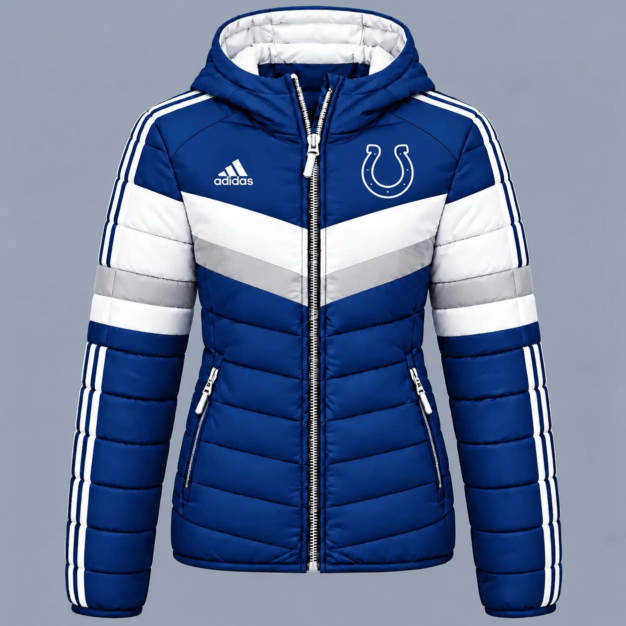 Indianapolis Colts | Premium NFL Arctic Shield Colorblock Hooded Puffer Jacket NTH1