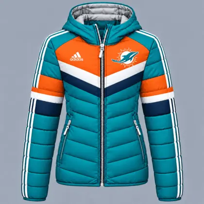 Miami Dolphins | Premium NFL Arctic Shield Colorblock Hooded Puffer Jacket NTH1
