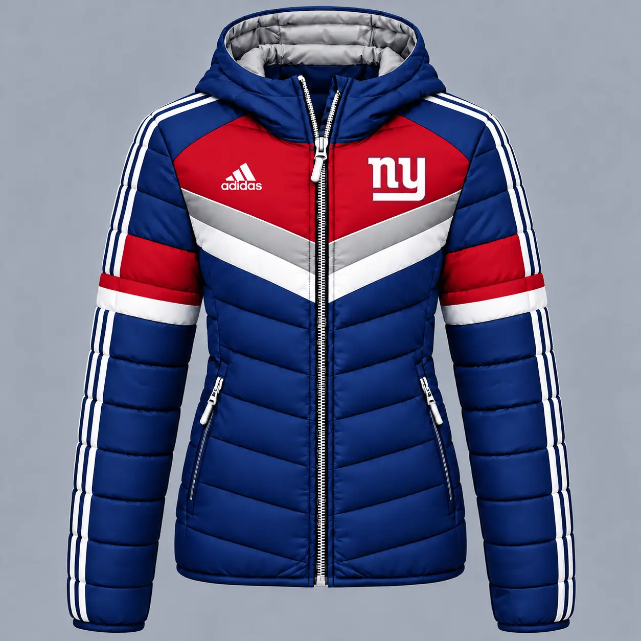 New York Giants | Premium NFL Arctic Shield Colorblock Hooded Puffer Jacket NTH1