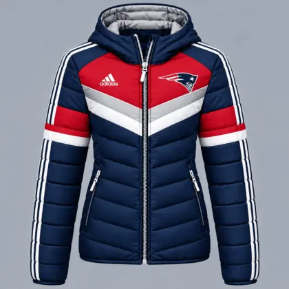 New England Patriots | Premium NFL Arctic Shield Colorblock Hooded Puffer Jacket NTH1