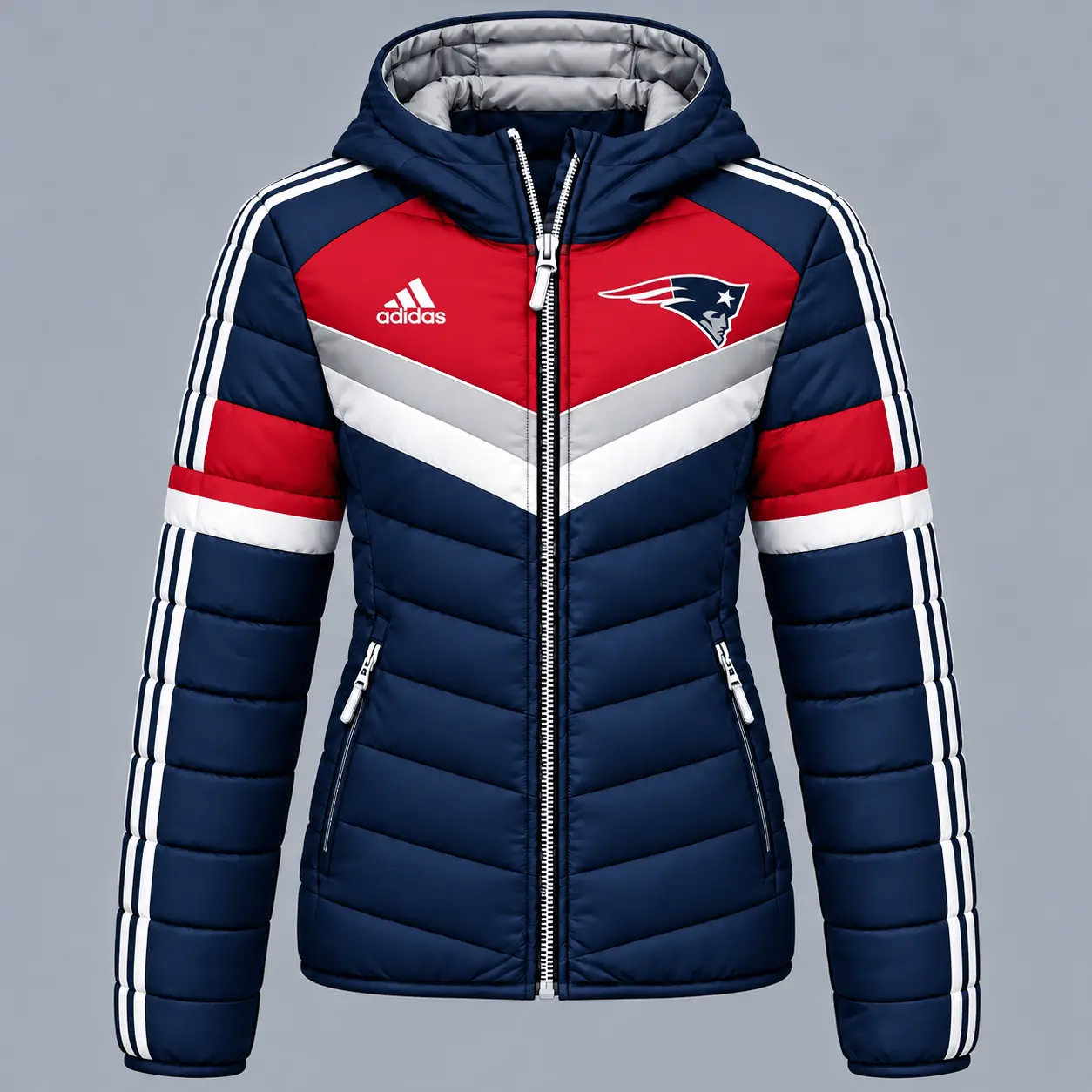 New England Patriots | Premium NFL Arctic Shield Colorblock Hooded Puffer Jacket NTH1
