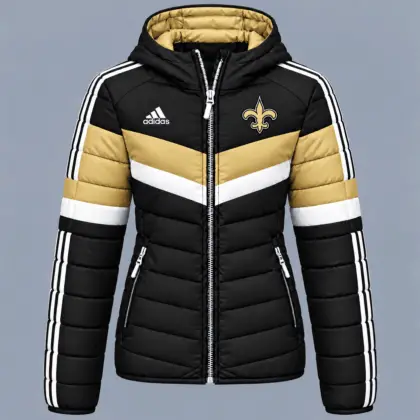 New Orleans Saints | Premium NFL Arctic Shield Colorblock Hooded Puffer Jacket NTH1