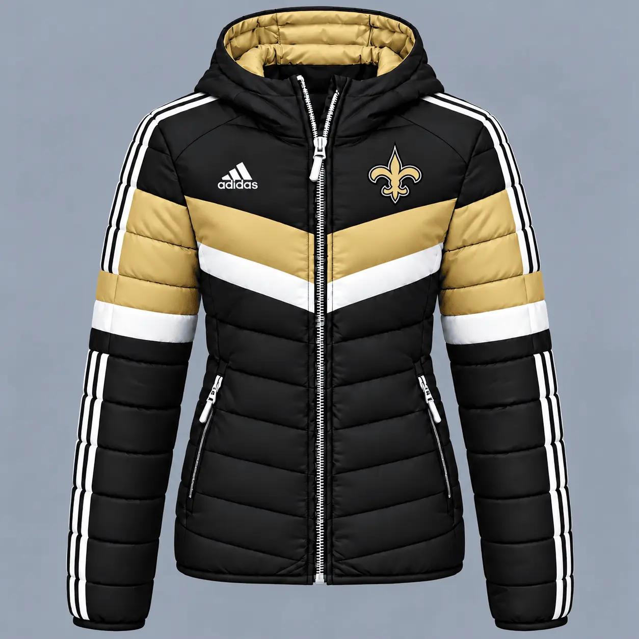 New Orleans Saints | Premium NFL Arctic Shield Colorblock Hooded Puffer Jacket NTH1
