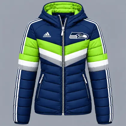 Seattle Seahawks | Premium NFL Arctic Shield Colorblock Hooded Puffer Jacket NTH1