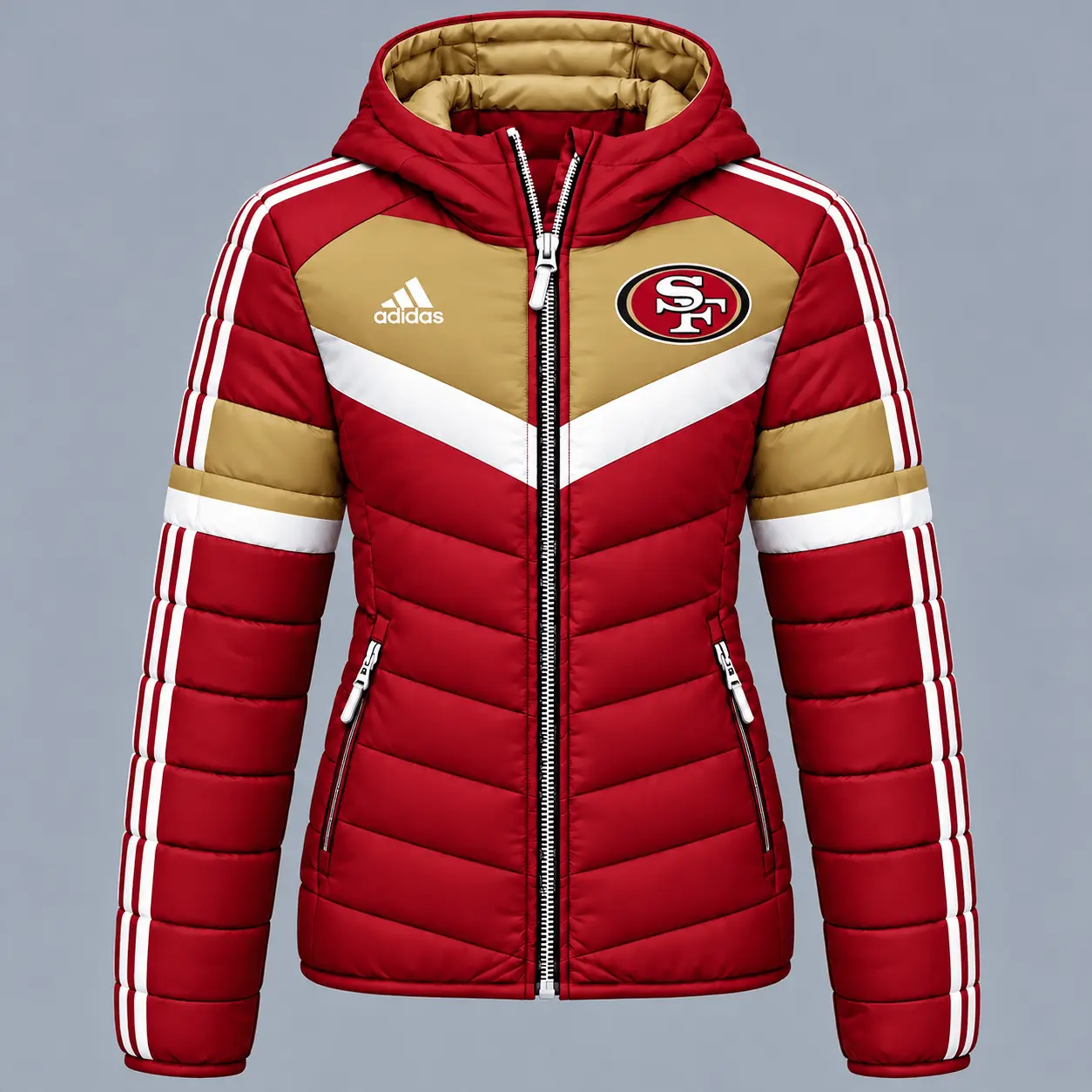 San Francisco 49ers | Premium NFL Arctic Shield Colorblock Hooded Puffer Jacket NTH1