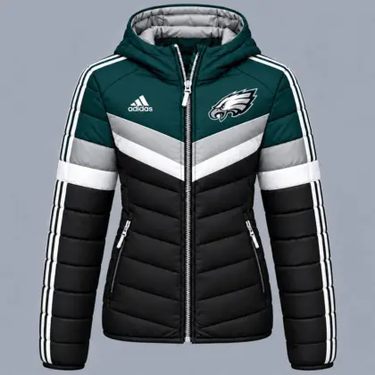 Philadelphia Eagles | Premium NFL Arctic Shield Colorblock Hooded Puffer Jacket NTH1