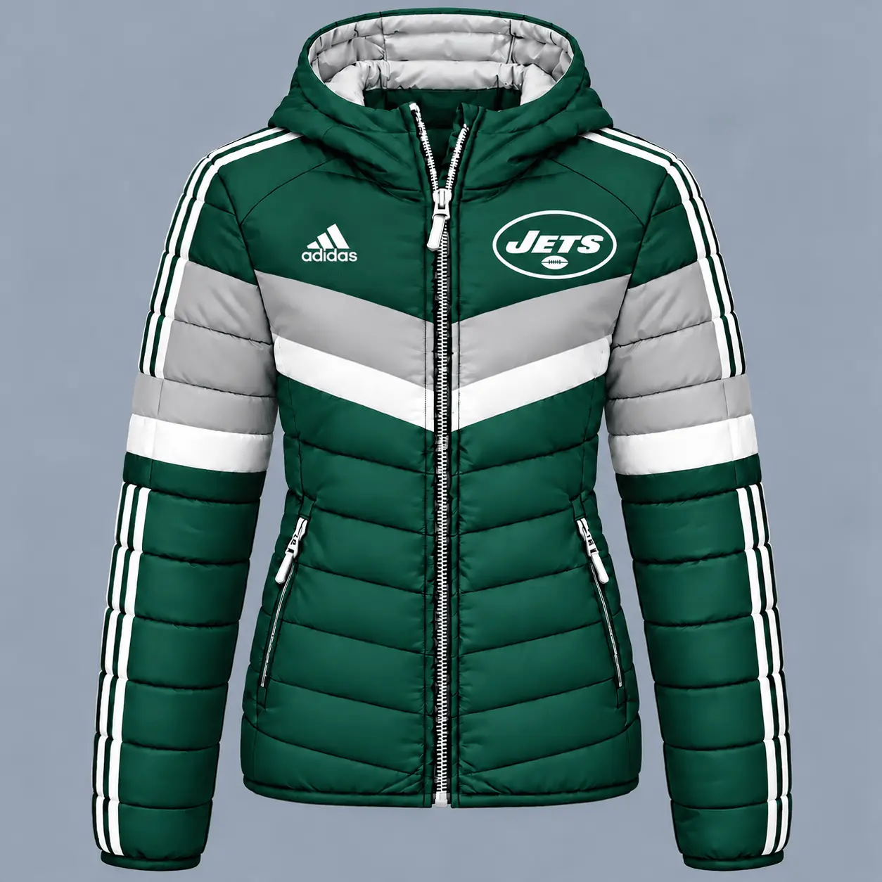 New York Jets | Premium NFL Arctic Shield Colorblock Hooded Puffer Jacket NTH1