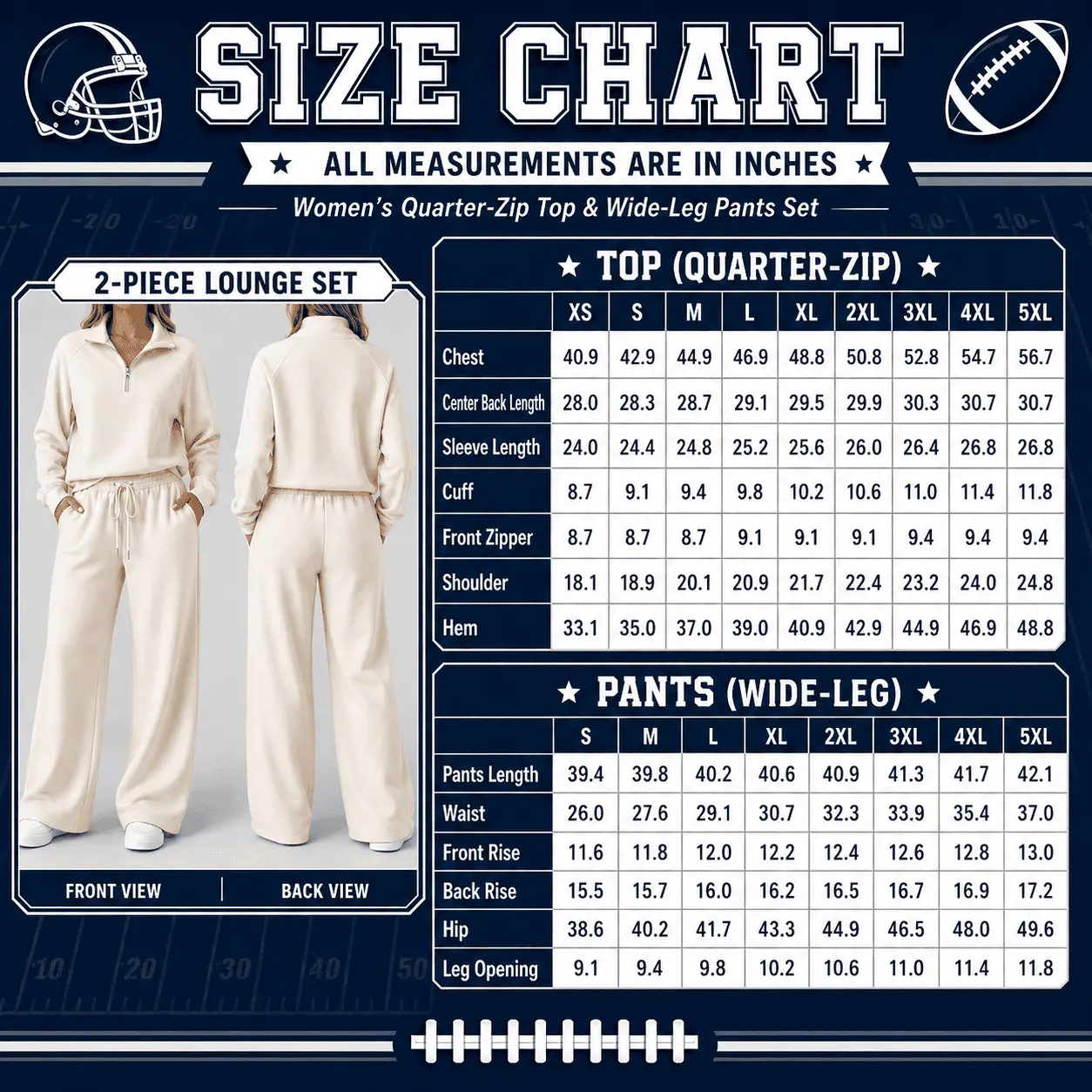 Cleveland Browns | Premium NFL Team Ready Paisley Quarter-Zip & Wide-Leg Pants Set NY - Image 2