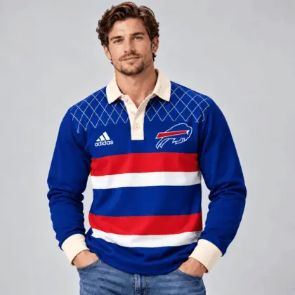 Buffalo Bills | Premium NFL Classic Heritage Striped Rugby Polo NTH1