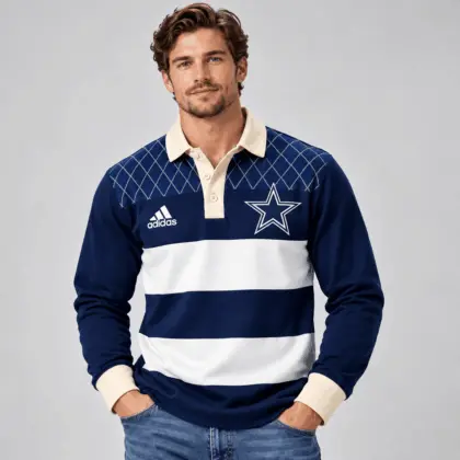 Dallas Cowboys | Premium NFL Classic Heritage Striped Rugby Polo NTH1