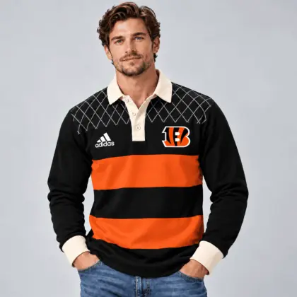 Cincinnati Bengals | Premium NFL Classic Heritage Striped Rugby Polo NTH1