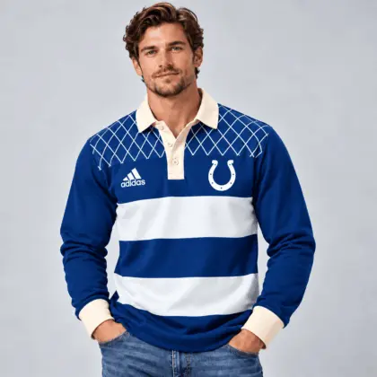 Indianapolis Colts | Premium NFL Classic Heritage Striped Rugby Polo NTH1