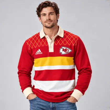 Kansas City Chiefs | Premium NFL Classic Heritage Striped Rugby Polo NTH1