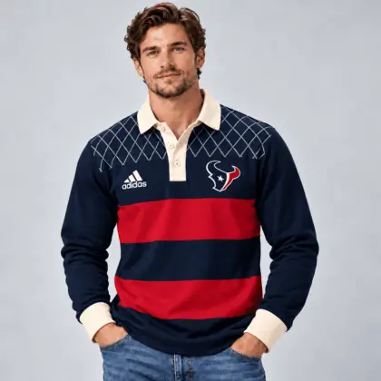 Houston Texans | Premium NFL Classic Heritage Striped Rugby Polo NTH1