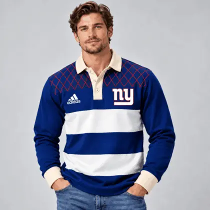 New York Giants | Premium NFL Classic Heritage Striped Rugby Polo NTH1