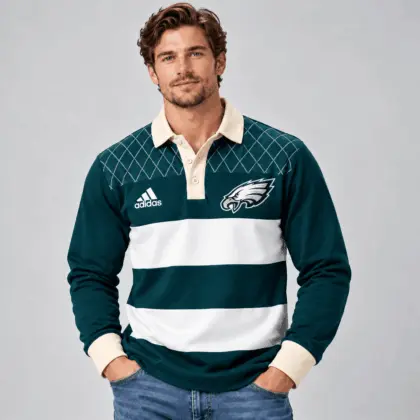 Philadelphia Eagles | Premium NFL Classic Heritage Striped Rugby Polo NTH1