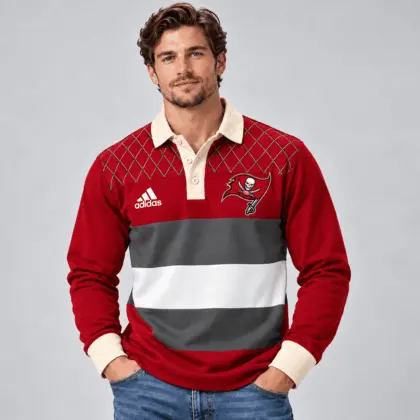 Tampa Bay Buccaneers | Premium NFL Classic Heritage Striped Rugby Polo NTH1