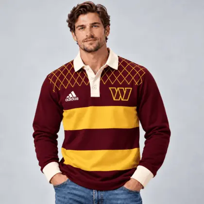 Washington Commanders | Premium NFL Classic Heritage Striped Rugby Polo NTH1