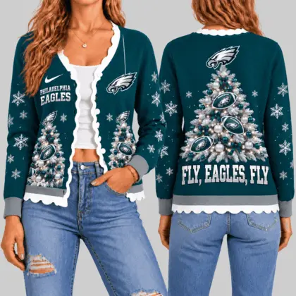 Philadelphia Eagles | NFL Christmas Tree Knit Cardigan TD