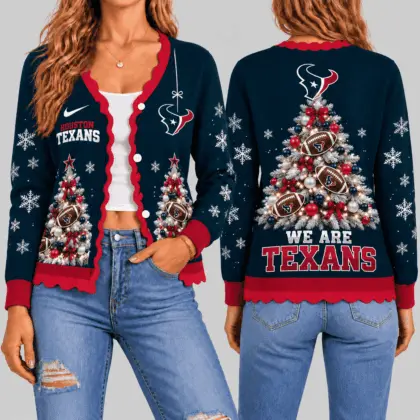 Houston Texans | NFL Christmas Tree Knit Cardigan TD