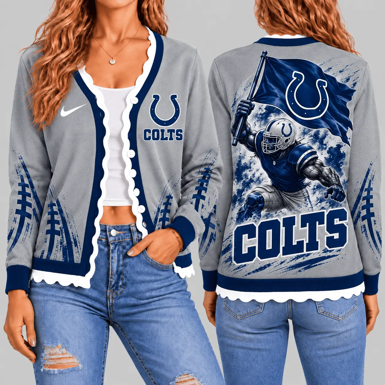 Indianapolis Colts | NFL Warrior Flag Knit Cardigan TD