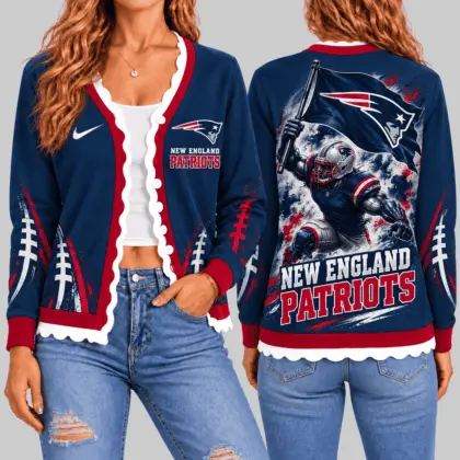 New England Patriots | NFL Warrior Flag Knit Cardigan TD